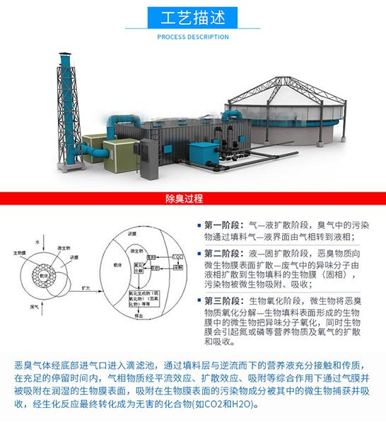 生物法废气处理设备工艺描述